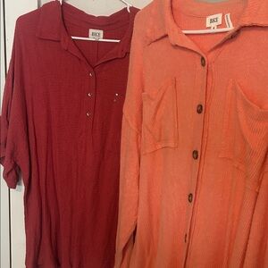 2 BKE flannels oversized fit